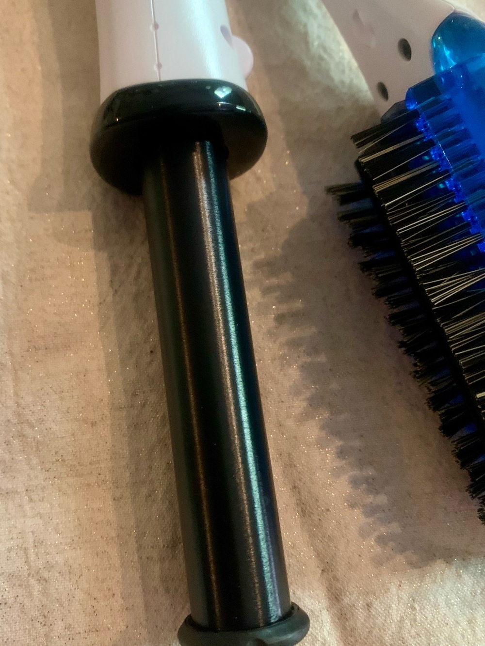 InStyler Wet to 2 Dry Rotating Curling Iron Brush 3/4" White/Blue EUC - Picture 7 of 8